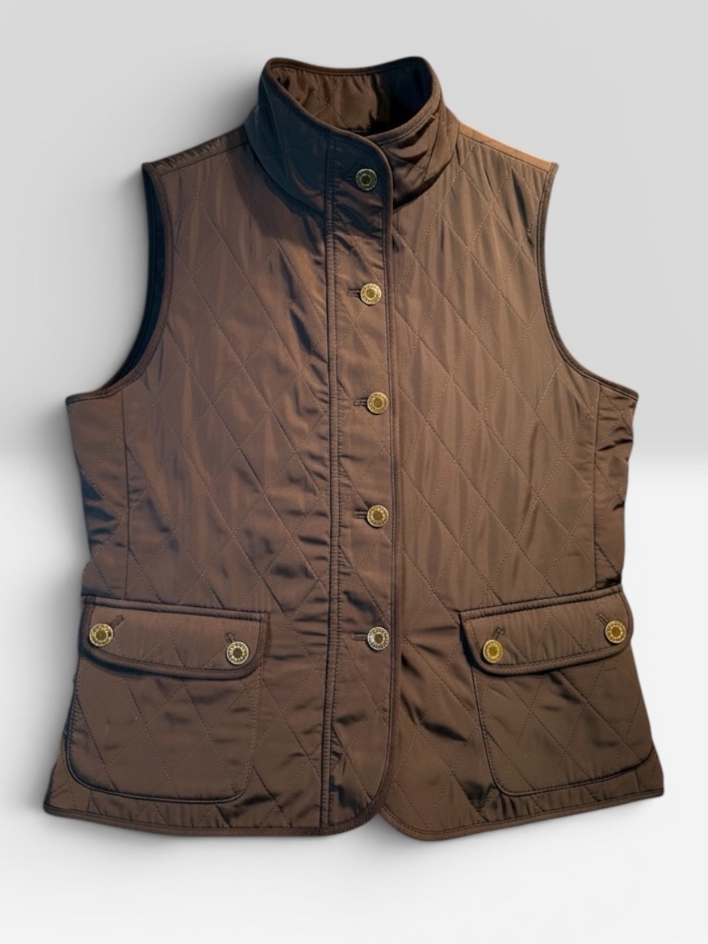 Talbots Quilted Brown Sleeveless Vest